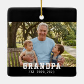 Schwarzer Opa gegründetes Foto  Keramikornament (Rückseite)