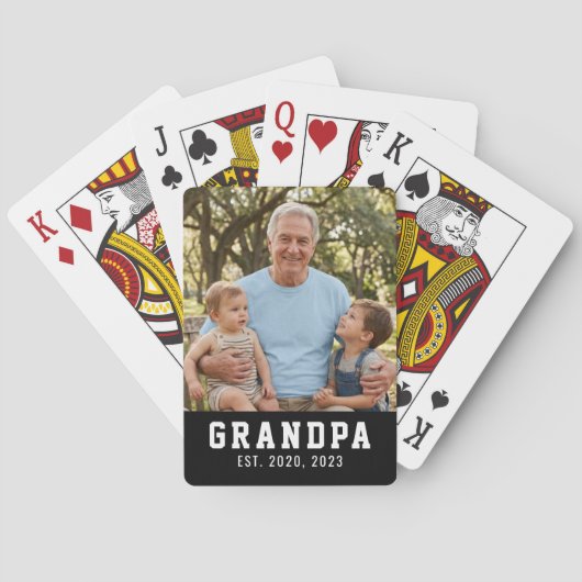 Schwarzer Opa gegründetes Foto Spielkarten (Rückseite)
