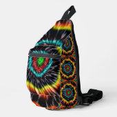 Schwarzer Opal-Tie-Dye, Crossbody Bag (Rechte Ecke)