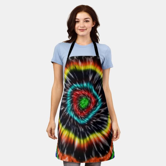 Schwarzer Opal-Tie-Dye, Schürze (Getragen)