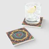 Schwarzer Opal-Tie-Dye, Steinuntersetzer (Seitenansicht)