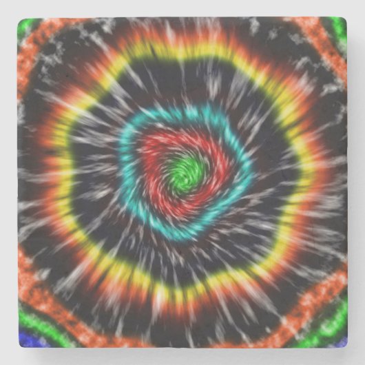 Schwarzer Opal-Tie-Dye, Steinuntersetzer (Vorderseite)