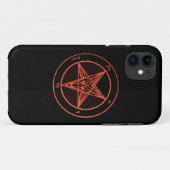 Schwarzer/orange Baphomet Telefon-Kasten Case-Mate iPhone Hülle (Rückseite (Horizontal))