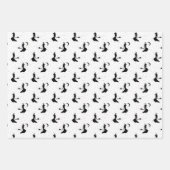 Schwarzer Orange Extravagant Skull Damask Hexe Hal Geschenkpapier Set (Vorderseite 2)