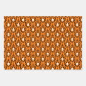 Schwarzer Orange Extravagant Skull Damask Hexe Hal Geschenkpapier Set (Vorderseite)
