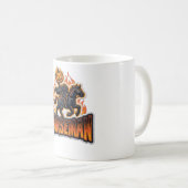 Schwarzer Orange Kopfjäger Halloween Kaffeetasse (VorderseiteRechts)