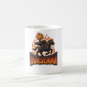 Schwarzer Orange Kopfjäger Halloween Kaffeetasse