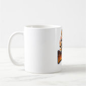 Schwarzer Orange Kopfjäger Halloween Kaffeetasse (Links)