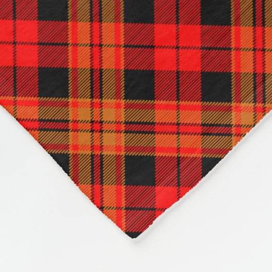 Schwarzer Orange Nahtloser Tartan Fleecedecke (Ecke)
