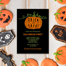 Schwarzer Orange Trick-or-Treat-Kürbis Halloween