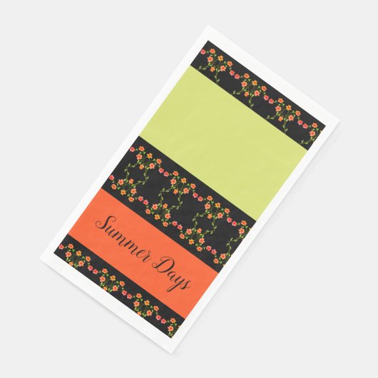Schwarzer Orange und Gelb Serviette (Ecke)