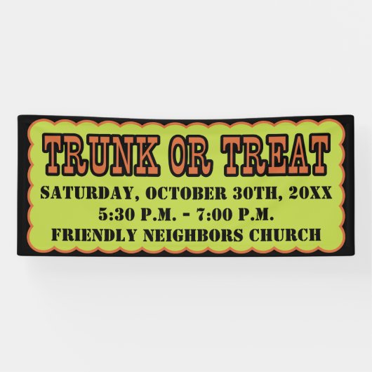 Schwarzer, orange und grüner Stamm oder Leckerei Banner (Horizontal)