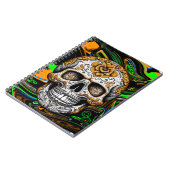 Schwarzer Orange und Zitronengrauer Zucker - Kunst Notizblock (Linke Seite)