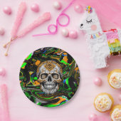 Schwarzer Orange und Zitronengrauer Zucker - Kunst Pappteller (Party)