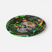 Schwarzer Orange und Zitronengrauer Zucker - Kunst Pappteller (Schrägansicht)