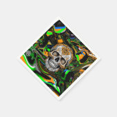 Schwarzer Orange und Zitronengrauer Zucker - Kunst Serviette (Ecke)