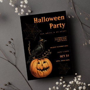 Schwarzer Orangenhain Jack Halloween-Party Einladung