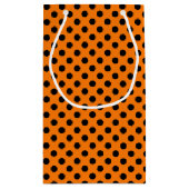 Schwarzer Orangenpolster-Punktmuster kleine Gesche Geschenktüte (Rückseite)