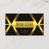 Schwarzer Orangenschimmer modern mit Monogramm Visitenkarte (Vorderseite)