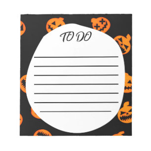 Schwarzer Oranger Jack O'Lantern To-Do-Liste Notiz Notizblock