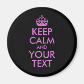 Schwarzer Orchid Behalte Ruhe und Ihren Text Magnet (Vorne)