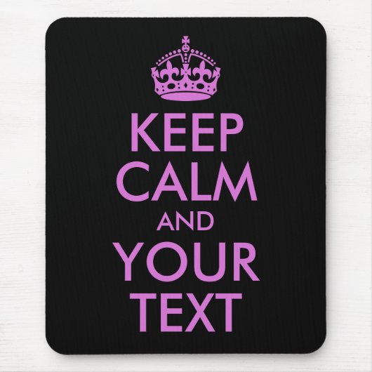 Schwarzer Orchid Behalte Ruhe und Ihren Text Mousepad (Vorne)