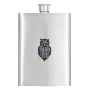 Schwarzer Owl-Flasche Flachmann