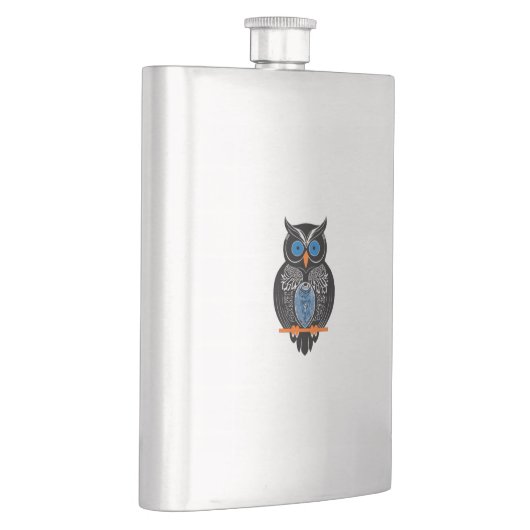 Schwarzer Owl-Flasche Flachmann (Rechts)