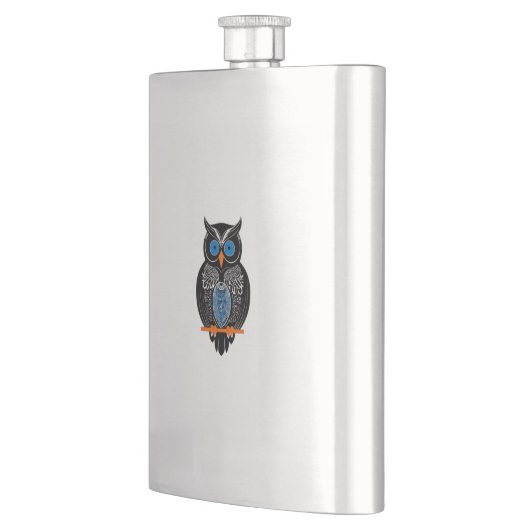 Schwarzer Owl-Flasche Flachmann (Links)
