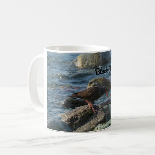 Schwarzer Oystercatcher Kaffeetasse (Vorderseite Links)