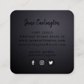 Schwarzer Paareffekt Quadratische Visitenkarte (Rückseite)