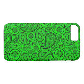 Schwarzer Paisley über hellgrünem Hintergrund Case-Mate iPhone Hülle (Rückseite (Horizontal))