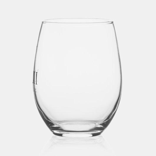 Schwarzer Palm Tree Personalisierter Junggeselinne Weinglas Ohne Stiel (Links)