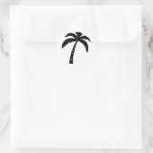 Schwarzer Palmbaum Runder Aufkleber (Tasche)