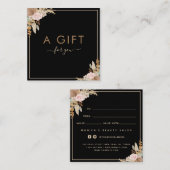 Schwarzer Pampasgras getrockneter Palmflora Schönh Quadratische Visitenkarte (Vorne/Hinten)