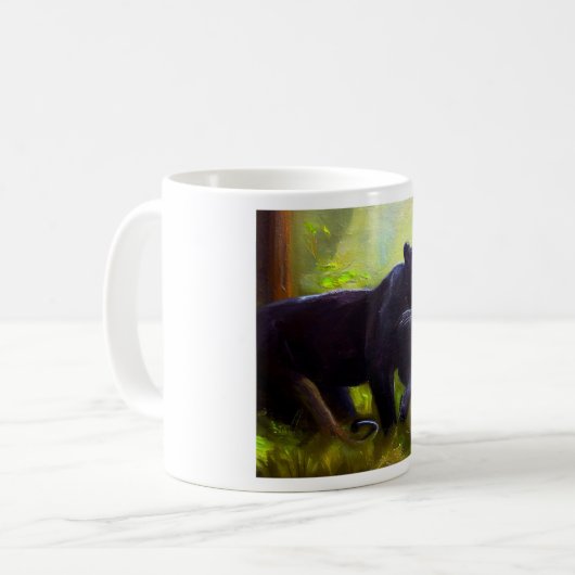 Schwarzer Panther (10) Wildkatze Kaffeetasse (Vorderseite Links)