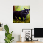 Schwarzer Panther (10) Wildkatze Poster (Heimbüro)