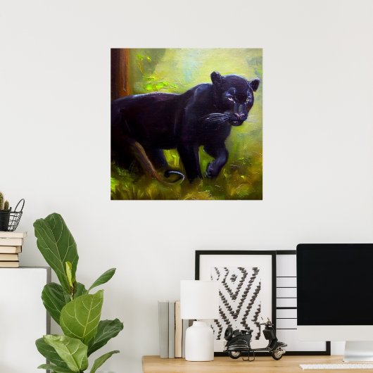 Schwarzer Panther (10) Wildkatze Poster (Heimbüro)