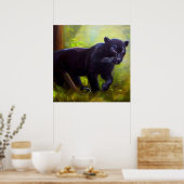 Schwarzer Panther (10) Wildkatze Poster (Küche)