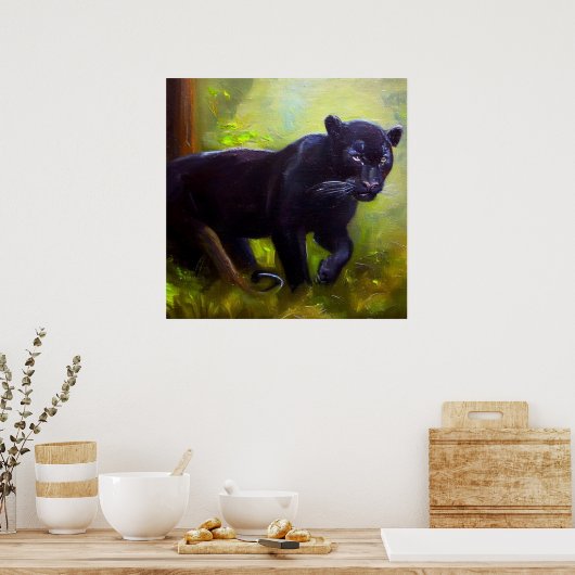 Schwarzer Panther (10) Wildkatze Poster (Küche)