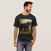 Schwarzer Panther (10) Wildkatze T-Shirt (Vorne ganz)