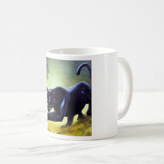 Schwarzer Panther (11) Wildkatze Kaffeetasse (VorderseiteRechts)