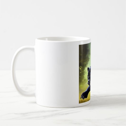Schwarzer Panther (11) Wildkatze Kaffeetasse (Links)