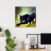 Schwarzer Panther (11) Wildkatze Poster (Heimbüro)