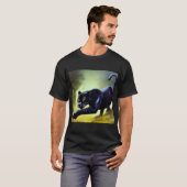 Schwarzer Panther (11) Wildkatze T-Shirt (Vorne ganz)