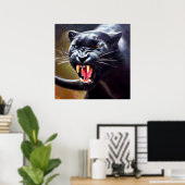 Schwarzer Panther (12) Wildkatze Poster (Heimbüro)