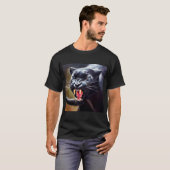 Schwarzer Panther (12) Wildkatze T-Shirt (Vorne ganz)