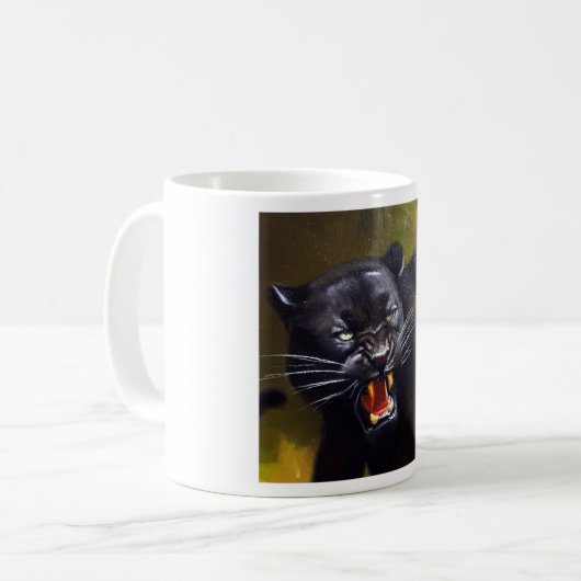 Schwarzer Panther (13) Wildkatze Kaffeetasse (Vorderseite Links)