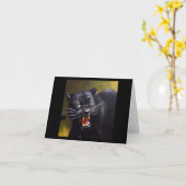 Schwarzer Panther (13) Wildkatze Karte (Gelbe Blume)