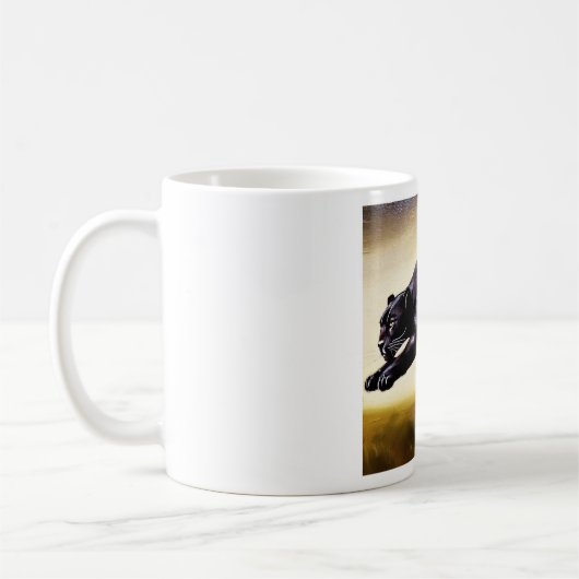 Schwarzer Panther (1) Wildkatze Kaffeetasse (Links)